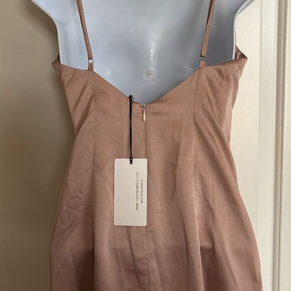 NWT Cotton Candy LA Blush Pink Silky Wrap Asymmetrical Strappy Dress Size Small - Picture 8 of 9